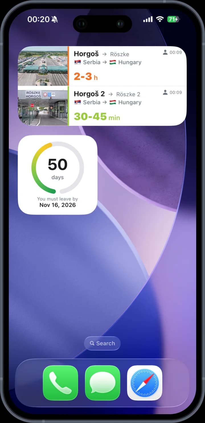 Two crossing widgets on the iPhone Home Screen